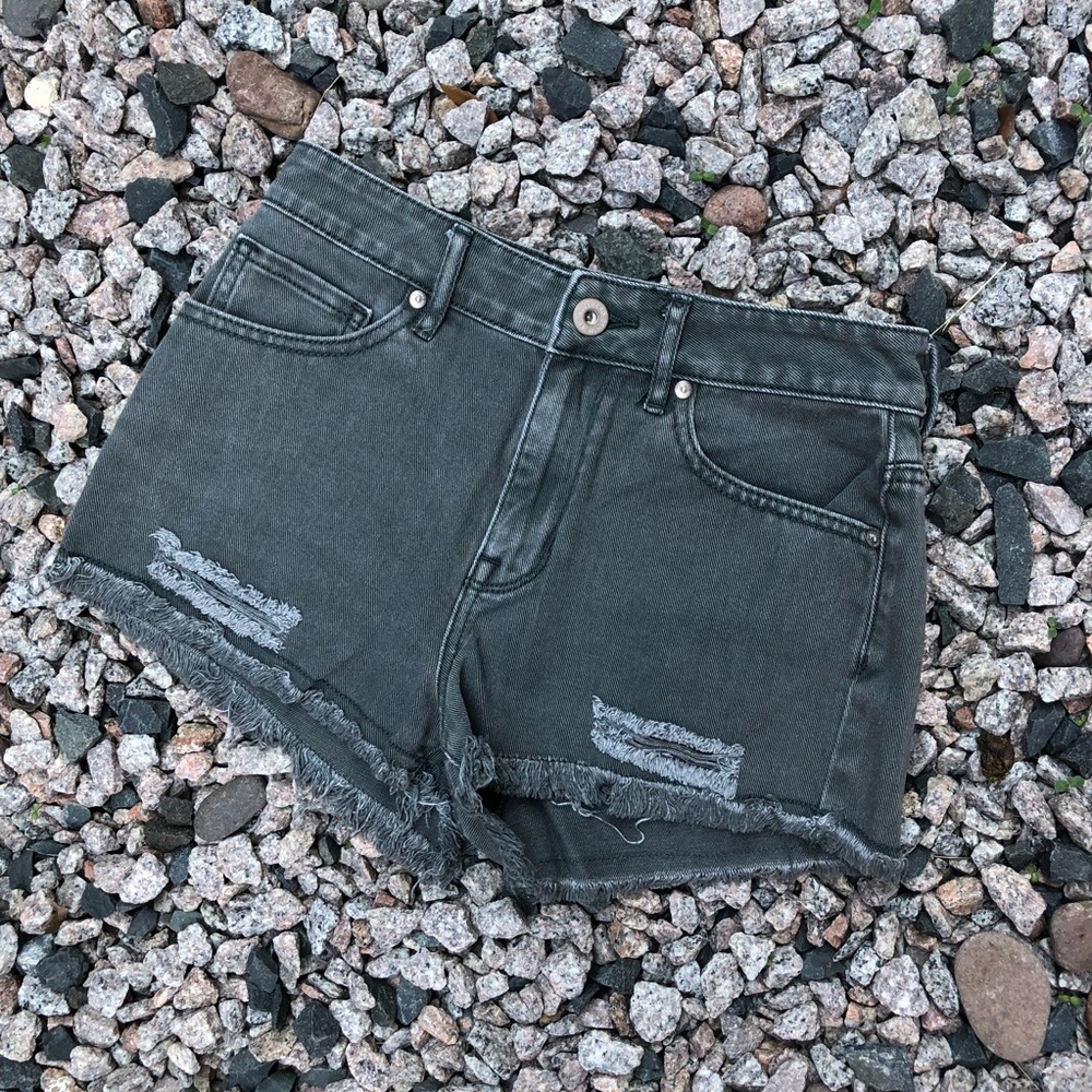distressed denim shorts